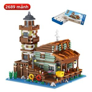 Bộ Xếp Hình Mini MOC City Street View - 2689 Mảnh Ghép Mô Hình Nhà Gỗ Làng Chài Cá Bến Cảng Đồ Chơi Xếp Hình Dành Cho Người Lớn Quà Tặng Sinh Nhật Lễ Tết