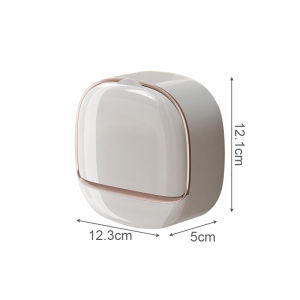 1PC Wall-Mounted Soap Box Punch-Free Soap Box Light Luxury Soap Holder Drain Laundry Soap Box With Lid For Bathroom Kitchen