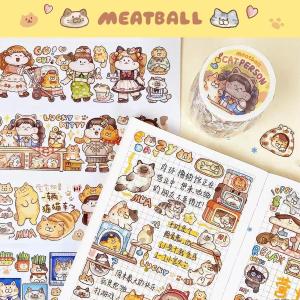 Pet Themed Paper Tape 2mm-1000mm Width Cute Cartoon Stickers for Bullet Journal Long Cycle Adhesive Tape Cat And Dog Series