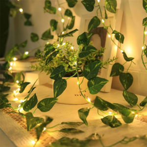 Vine with Fairy Light 20/50/100 LED Pothos String Lights Leaf Lights for Bedroom Room Wall Garden Party Wedding Dorm Decor