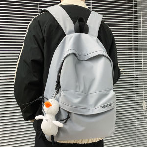 Youth Mens Backpack School Bag Casual Simple Style Double Shoulder Bag for Junior High Senior High School College Students