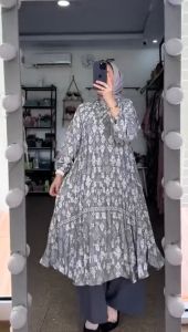 Promo Tunik Set Terbaru Lebaran & Model Plisket Setelan Baju Panjang Wanita