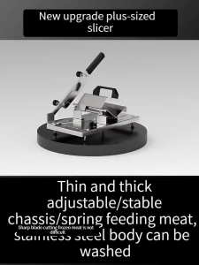 Stainless Steel Food Slicer Household Manual Frozen Meat Slicer Beef and Mutton Roll Quickly Slice for Cooking of BBQ HotPot