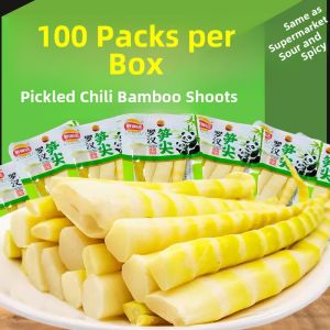  Bamboo Shoot Tips Snack Instant Pickled Pepper Small Bag Opening Ready to Eat Mountain Pepper Dry Strip Crispy Snack