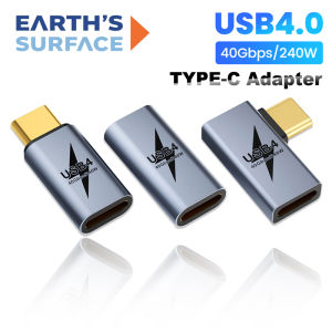 40Gbps 240W USB4.0 Type C Adapter Fast Charging 90 Degree Elbow USB C to C 8K 60HZ OTG Converter Adapter for iPhone 17 16 Laptop