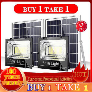 (🎉Promo Sale🎉Buy 1 Get 1 Free ) Solar 500W Super Bright Solar Light Auto-sensing Outdoor Flood Light Remote Control IP67 Waterproof LED Street Light Household Indoor Flood Light Lamp Led Light For Rooms At Night Solar Panel Lights 10 YearsWarranty