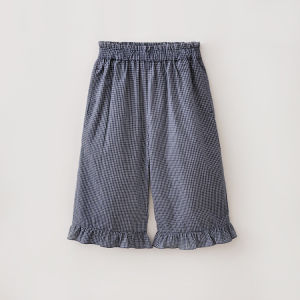Marc&Janie | Girlish Check Hem Straight Calf Pants