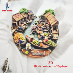 1Pc Thai Creative 3D Embossed Refrigerator Magnet World Travel Souvenir Collection Suitable for Home and Office Decoration Personalized Exclusive Travel Souvenir Magnetic Refrigerator Magnet Home Decoration Kitchen Room Office Cabinet Crafts Gift...