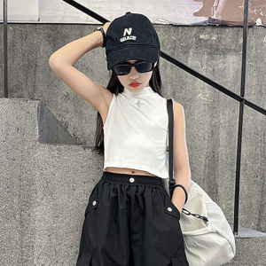 White Casual Work Pants for Girls Street Dance Performance Pants Autumn Casual Long Trousers Spring Fashion Childrens Clothing