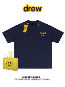 เสื้อยืดแขนสั้นพิมพ์ลายหัวใจ Good Drew ทรงหลวมสบาย ๆ สำหรับฤดูร้อน สำหรับผู้ชายและผู้หญิง คู่รัก แฟชั่นลำลอง