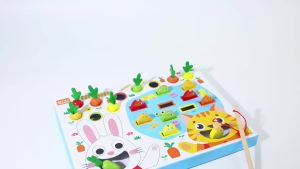 Montessori Toys For Toddler Pull Carrot Fishing Simulated Feeding Game Set Educational Colorful Shape Toy For Kids Learning