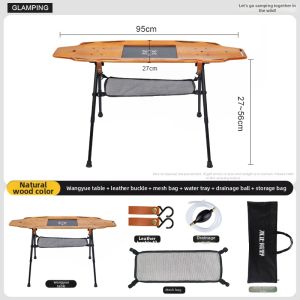 BUZHIHUANGYE | Portable Adjustable Outdoor Table with Tea Tray and Burner