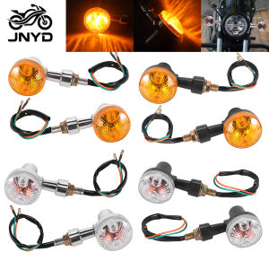JNYD Universal Motorcycle Turn Signal Light Indicator Lamp For GN125 Cafe Racer Suzuki Yamaha Kawasaki Amber Lights Blinker