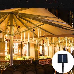 8 Tubes 3M 192Leds Solar Meteor Rain Lights Outdoor Waterproof GardenLight Decoration Tree Bar Solar