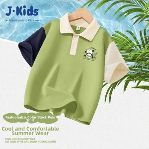 JKIDS | Summer New Funny Print Color-block Polo T-Shirts for Boys