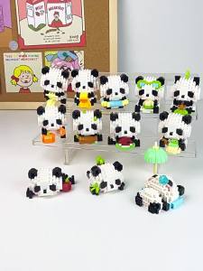 HUIOIBAO Mini Cute Panda Micro Building Blocks DIY City Building Toys 3D Diamond Model Animal Bricks Children Gift