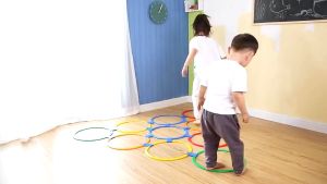 Mainan Jingkat Pincang Hopscotch Mainan Indoor & Outdoor Jumping Ring Agility Ring Anak Mainan Lompat