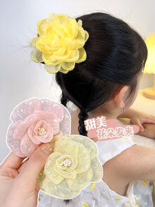 Princess Side Bangs Floral Hair Clip Childrens Fairy Tale Mesh Girls Hair Accessories Elegant Headwear Silvermai Original Design