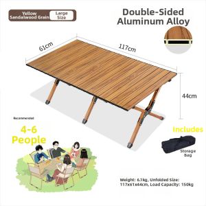 LINSI | Egg Roll Design Folding Table for Camping BBQ