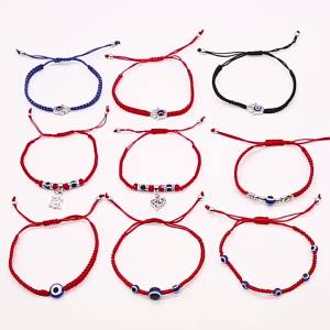 Turkish Blue Evil Eye Bracelet Men Women Handmade Woven Red Thread Adjustable Braided Bracelet Lucky Prayer Pulsera Jewelry Gift