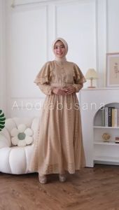 Dress Malika Brukat Revina Dress Brukat Murah Dress Kondangan Wanita Baju Gamis Dewasa Fashion Muslimah