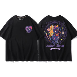 Bandai | Summer 2026 Sailor Moon Luna Cat "Magic Array Sweet Cool" Street Trend 100% Cotton Print Loose T-shirt Male/female Top