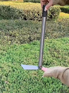 Mini Gardening Hoe with Wooden Handle | Small Metal Soil Hoe for Planting & Weeding | Durable Hand Tool for Garden Use