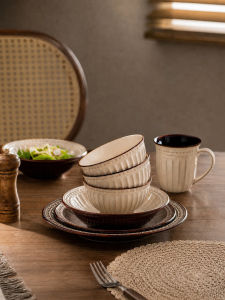 mornenjoy | Underglaze Colored Vintage Elegant Bowl and Plate