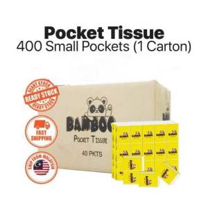 (400Packs) 3 Ply Bamboo Pocket Tissue Mini Travel Tissue Pack | Soft Eco-Friendly Skin-Friendly On-the-Go Tissue
