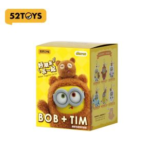 52TOYS | 52TOYS Minion Bob Tim Plush Blind Box Despicable Me Cute Face Pendant Cartoon Keychain Mystery Box Collectible Toy Birthday Gift
