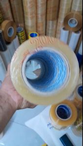 Combo 2 cây băng keo trong đục 200yard kèm dao cắt băng keo 1 cây nặng 1kg8 lõi giấy 5mm chiều rộng 47cm