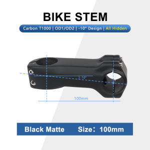 TOSEEK | Fire Spider F02 T1000 Carbon Aero Stem -10° Hidden Internal Wiring OD1 OD2 80-120mm Light Race Road MTB Bike Handlebar Stem