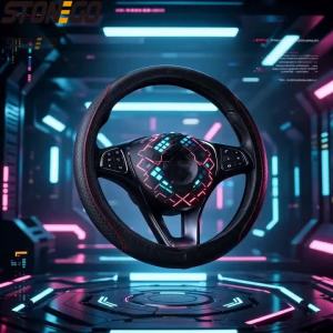 Universal Car Steering Wheel Cover Skidproof Auto Steering- Wheel Cover Anti-Slip Embossing Leather Car-styling Car Accessories