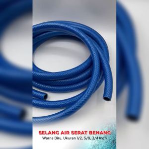 Selang Air Serat Benang Biru 1/2 5/8 3/4 Inch Anti Lumut Tebal 2mm Siram Kebun Taman Kendaraan COD