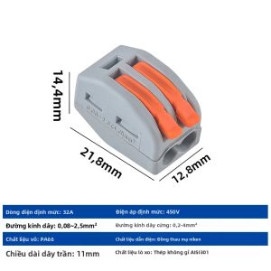 JINH 100 CÁI CMK414 Bộ Kết Nối Nhanh Dây Cần Gạt 4 Lỗ Khối Đầu Cuối Cáp Điện Vỏ Polyamide Bộ Phận Dẫn Điện Bằng Đồng Mỏng Để Kết Nối Nhanh Và Ổn Định