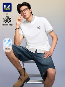 HLA | Áo Thun Tay Ngắn Có Thêu Làm Mát