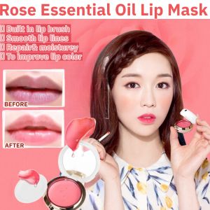 Rose Essential Oil Lip Mask Moisturizing Soften Dead Skin Reduce Lip Lines Moisturizing Exfoliating Lip Balm