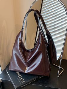 กระเป๋าถือผู้หญิงหนังวานิลลามันนี่ความจุขนาดใหญ่ กระเป๋าถือสะพายไหล่ข้างเดียว กระเป๋าถือแบบลำลอง กระเป๋าถือ PU กระเป๋าถือแบบลำลอง