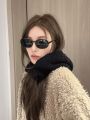 South Korea Fleece Balaclava Hat for Women Easiest for Match Neck Protection Cold Protection in Winter Big Head Circumference Heattech Lei Feng Hat. 