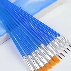 Kuas Lukis - Flat / Round Brush Painting - Akrilik Bulu Nilon Cat Air Lukis Brush