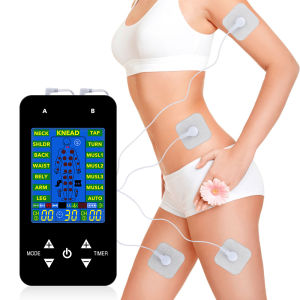 Hailicare 15 chế độ TENS Máy mát xa cơ thể Điện EMS Liệu pháp Xung kích thích cơ thần kinh Giảm đau Chăm sóc sức khỏe với 4 miếng đệm điện cực Màn hình LCD
