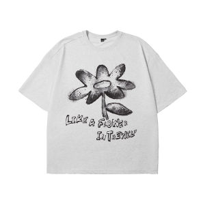 NMAX Large Size Mens T-Shirt Graffiti Floral Print Quick Dry Moisture Wicking Short Sleeve Casual Cotton Polyester Blend Summer Top