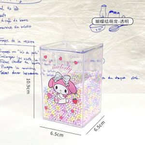 Sanrio Transparent pen pencil holder stationary storage box acrylic foam colorfull bumble ball