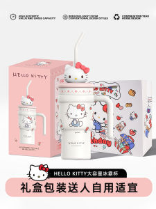 Large Capacity Hellokitty Insulated Water Bottle Womens Straw Cup Birthday Gift Stainless Steel Lid Anti-leakage Portable Thermal Cup
