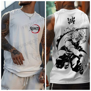 Bandai | Bandai Popular Anime Cotton Tank Top Mens Fitness Training Tight Sleeveless Top Four Seasons Men Sportswear