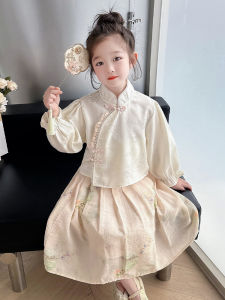 Chinese Style Childrens Cheongsam Set Baby Girls Hanfu Skirt Wind Suit Spring Autumn New Arrival Kids Tang Costume Dress