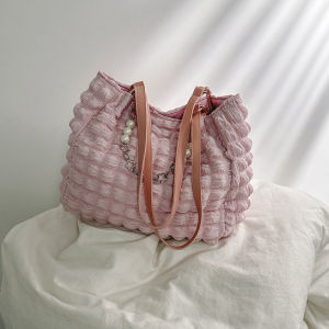 Túi Vải Canvas Xếp Ly Hình Đám Mây Thời Trang Mới Túi Đeo Vai Đơn Túi Vest Nữ Học Sinh Túi Xách Đơn Giản Túi Vải Polyester Thường Ngày