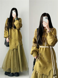 French Elegant A-Line Dress Womens Winter New Fashion Casual Slimming Skirt Unique Attractive Dress Commute Pure Color Natural Waist