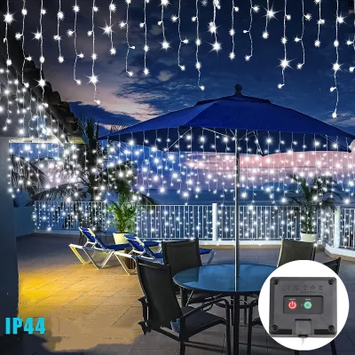 9M outdoor solar ice strip light waterproof Christmas decoration light fairy light LED curtain light String lights are suitable for courtyards gardens streets weddings camping XMAS