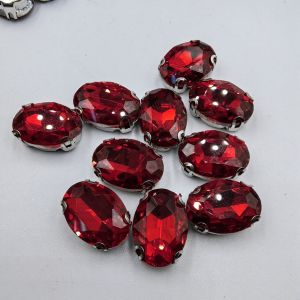STONE BATU KRISTAL CANGKANG / CANGKRANG MOTIF OVAL UKURAN 10 X14 MM PER 1 LUSIN KUALITAS BAGUS DAN KILAU